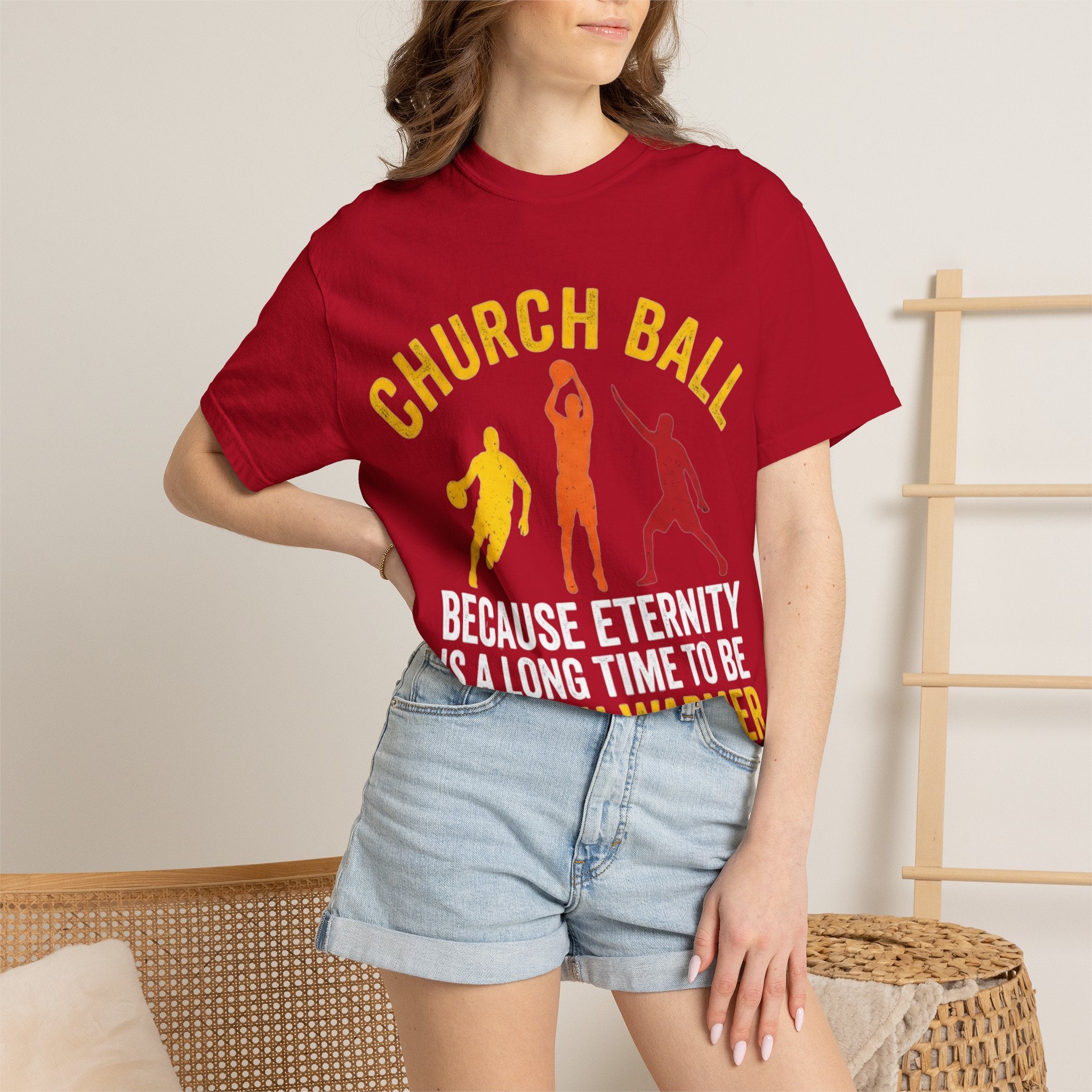 "Church Ball Bench Warmer" Unisex Garment-Dyed T-shirt