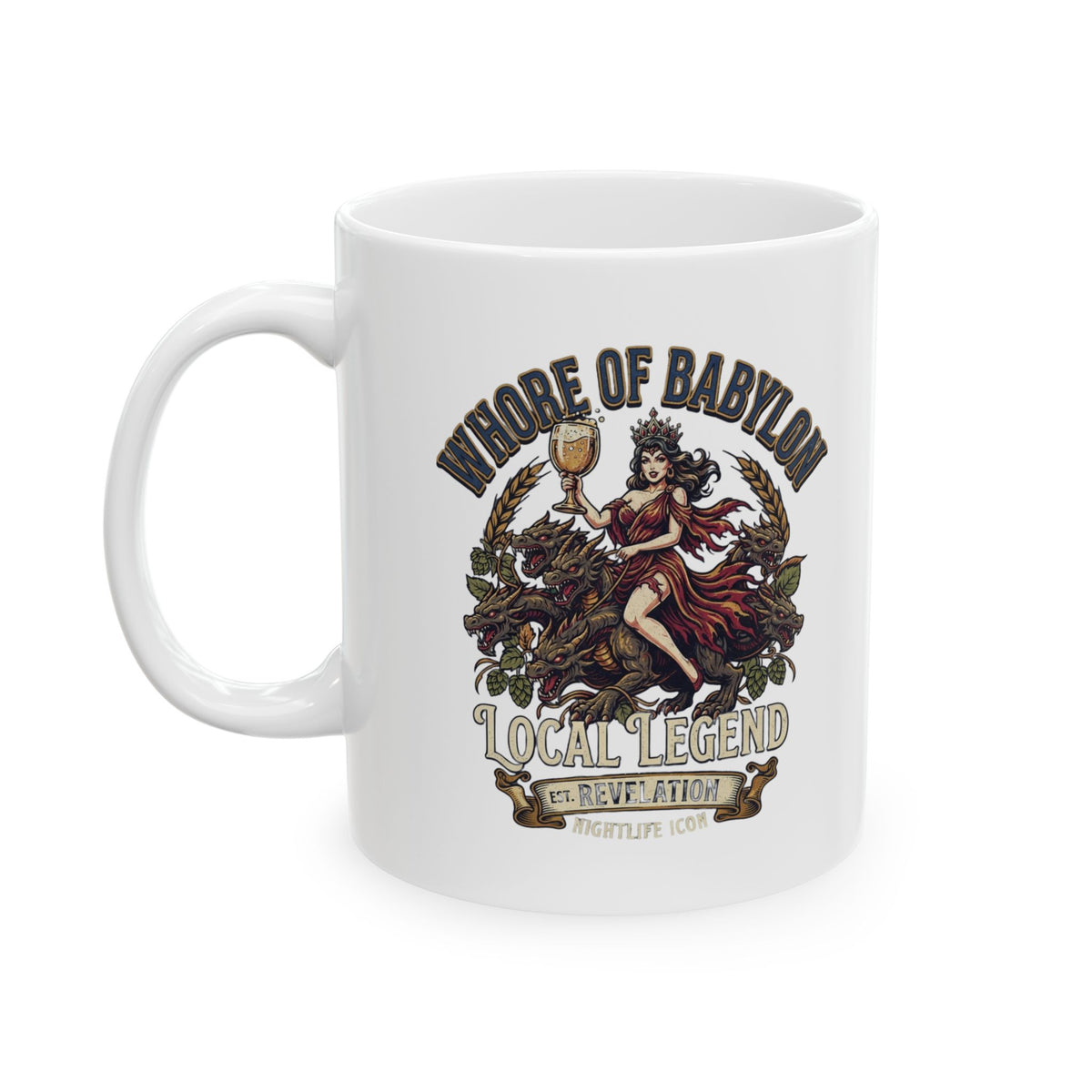 "Good Book Series Whore of Babylon" White Ceramic Mug