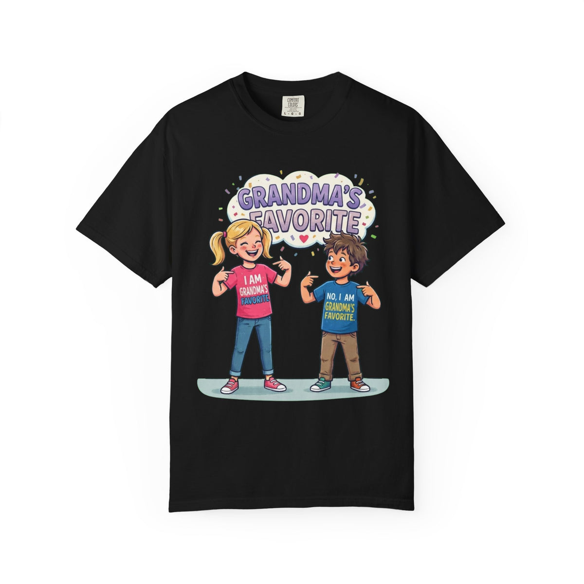 Color: Black | Grandma's Favorite Unisex Garment-Dyed Tee