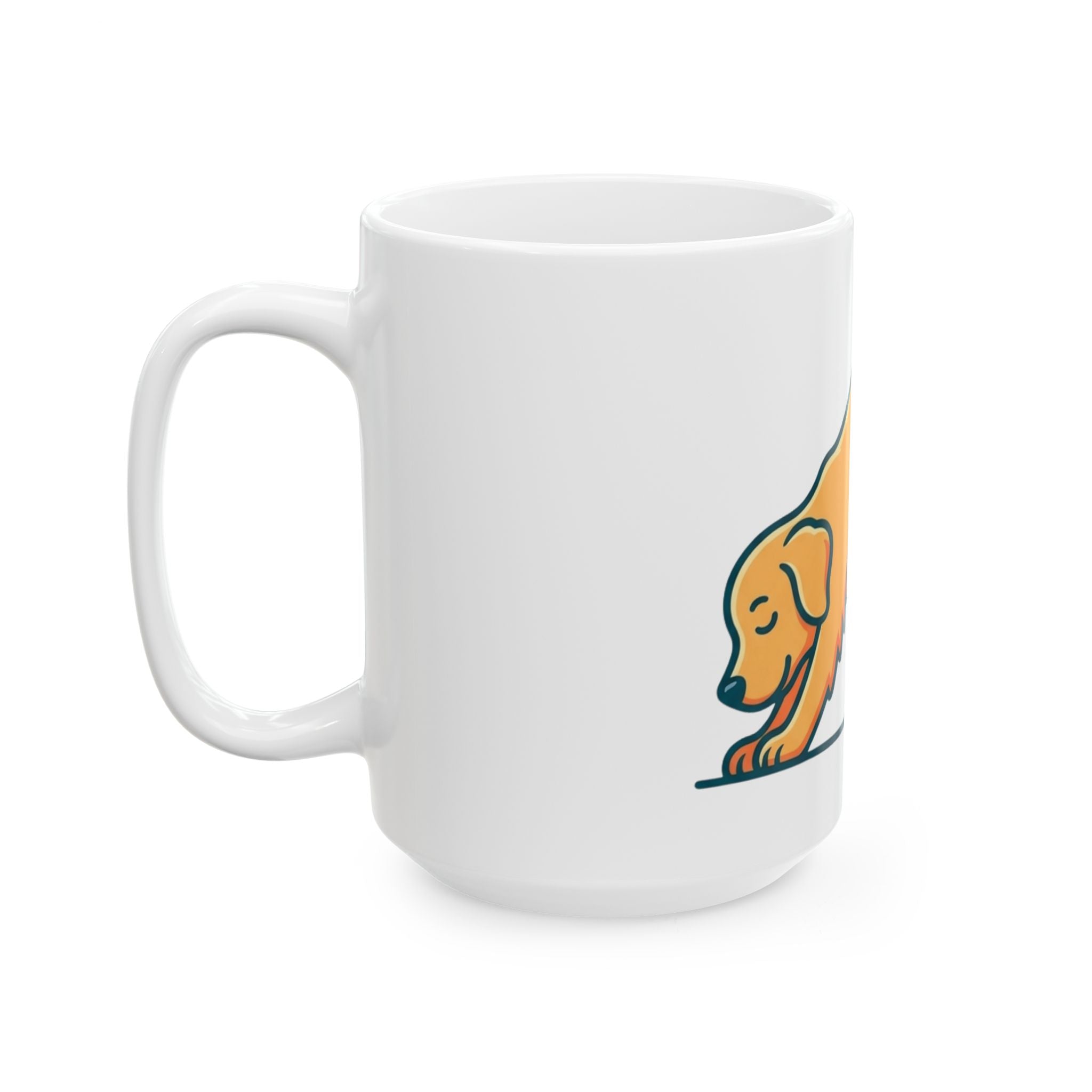 "Dog CALM" White Ceramic Mug — Graphic