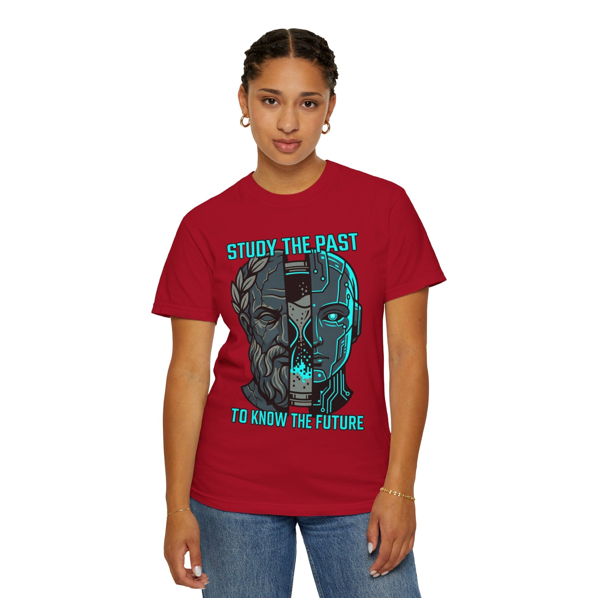 "Study the Past Know the Future" Unisex Garment-Dyed Tee