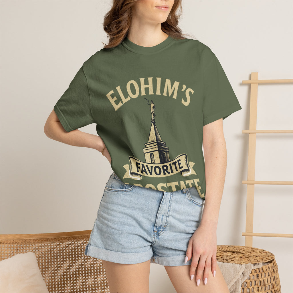 "Elohim's Favorite Apostate" Unisex Garment-Dyed T-shirt