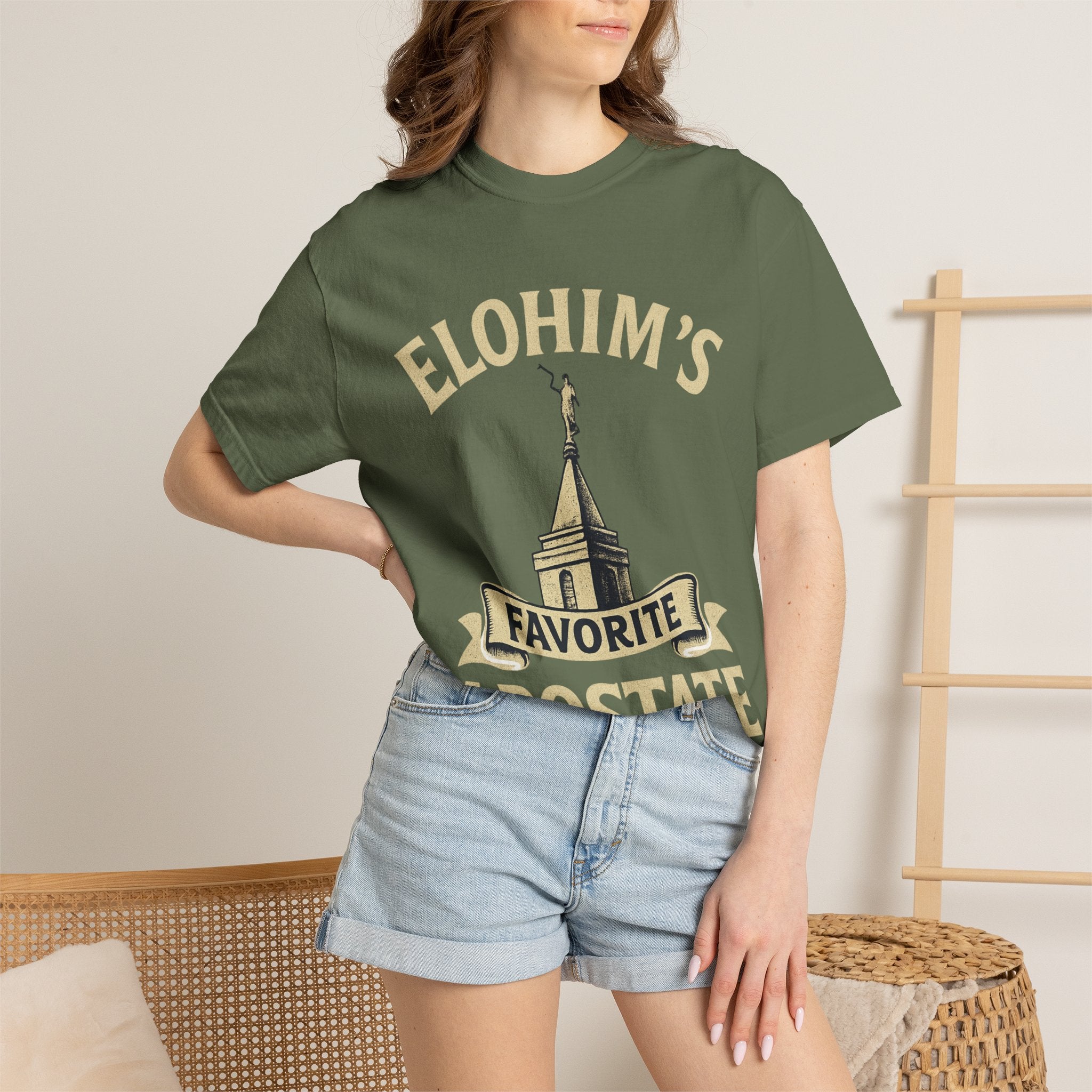 "Elohim's Favorite Apostate" Unisex Garment-Dyed T-shirt