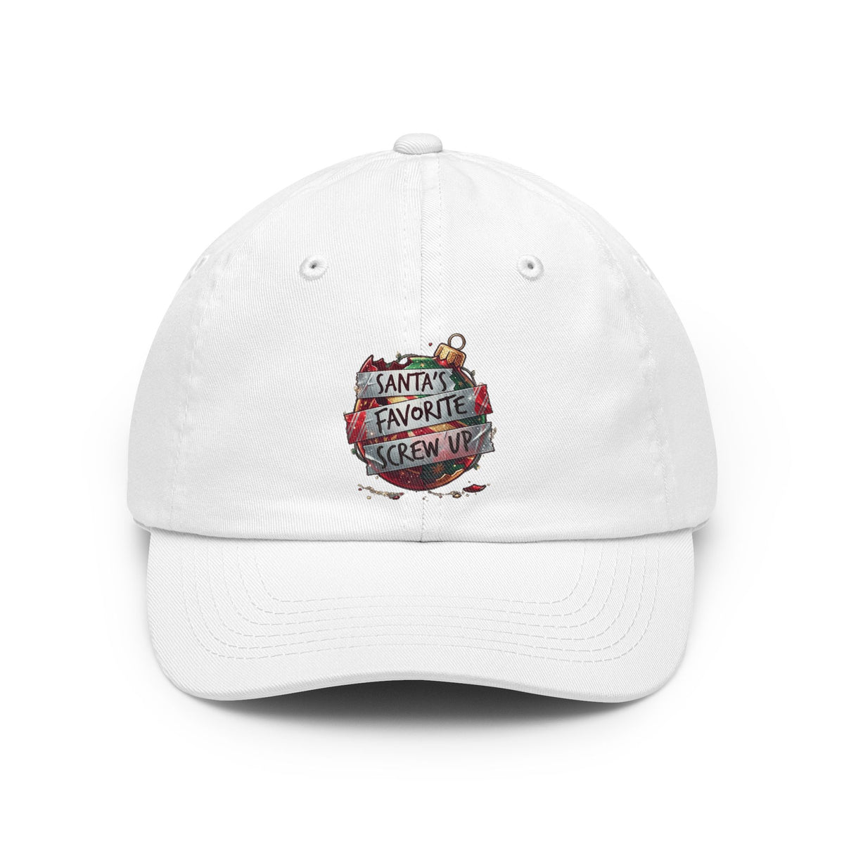Color: White | Santa's Favorite Screw Up Dad Hat — Graphic
