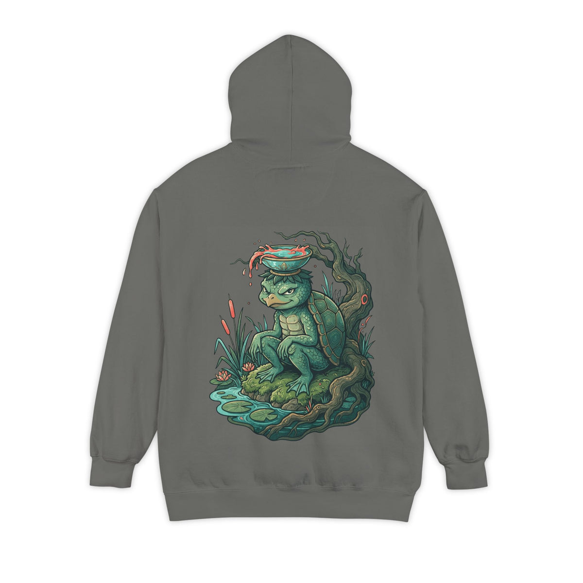 Color: Grey | Kappa (Japanese Folklore) Garment-Dyed Hoodie