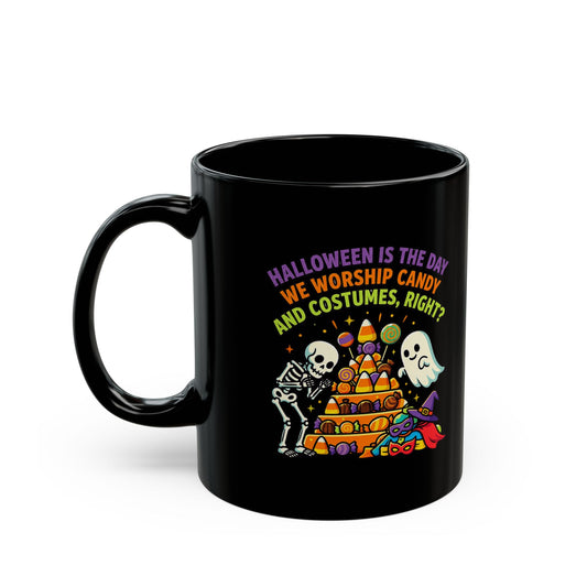 "Worship Candy" Black Ceramic Mug