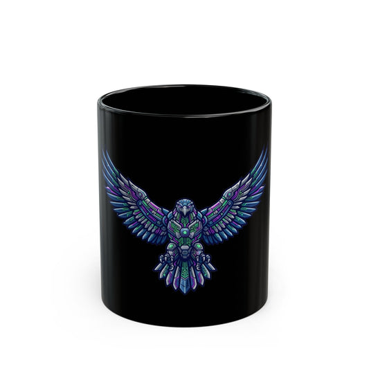"Cyber Falcon" Black Ceramic Mug