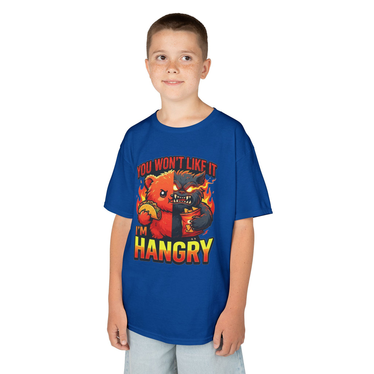 Color: Royal | You Won't Like It I'm Hangry Kids Tee
