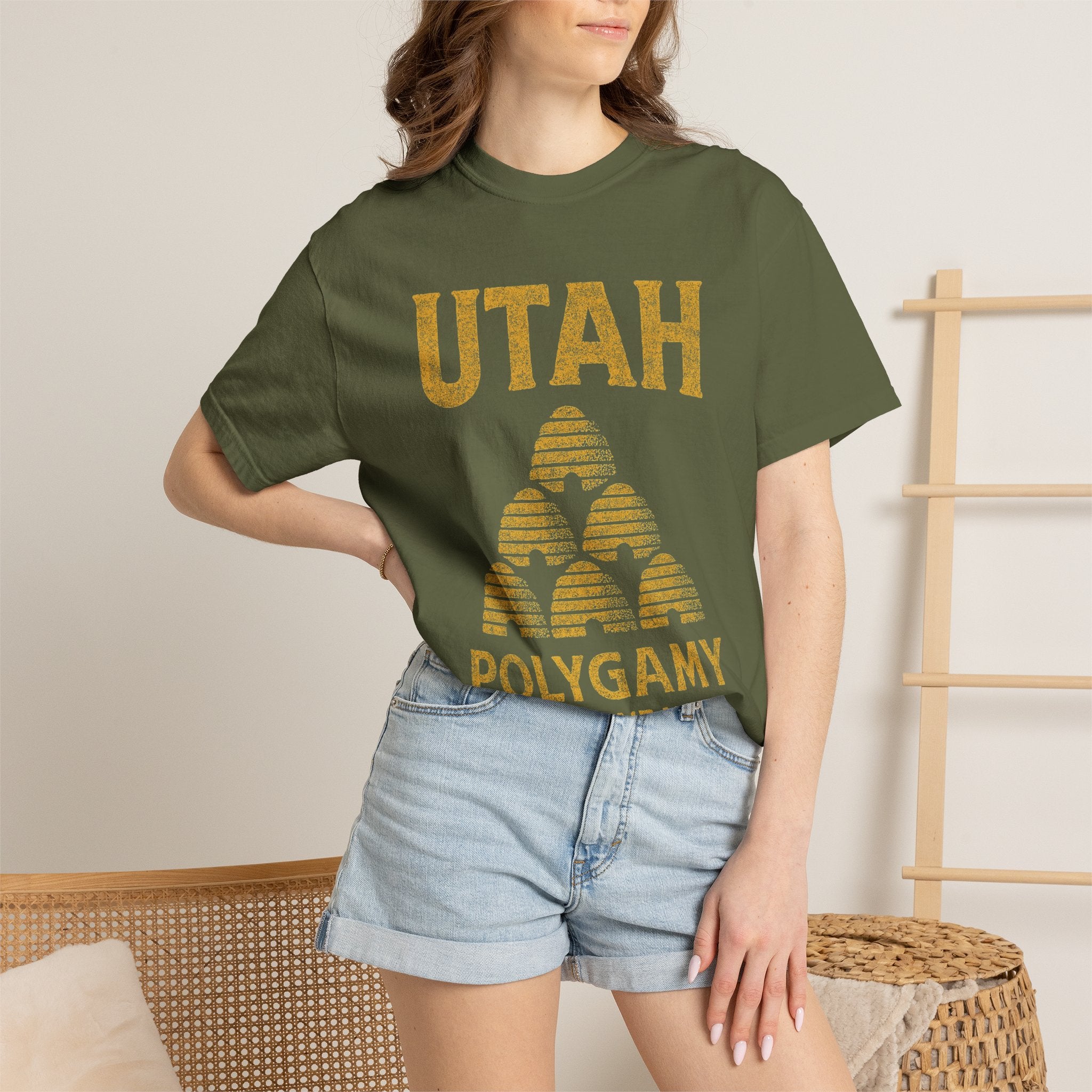 "Utah Polygamy - When One Isn't Enough" Unisex Garment-Dyed T-shirt