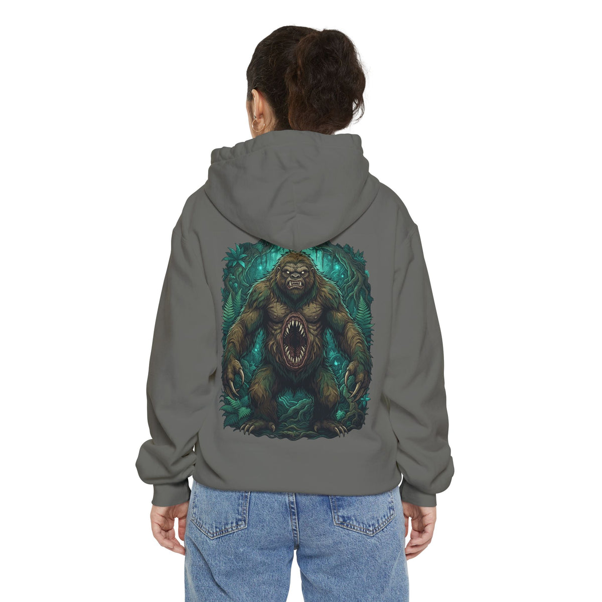 Color: Grey | Mapinguari (Amazon Rainforest) Garment-Dyed Hoodie