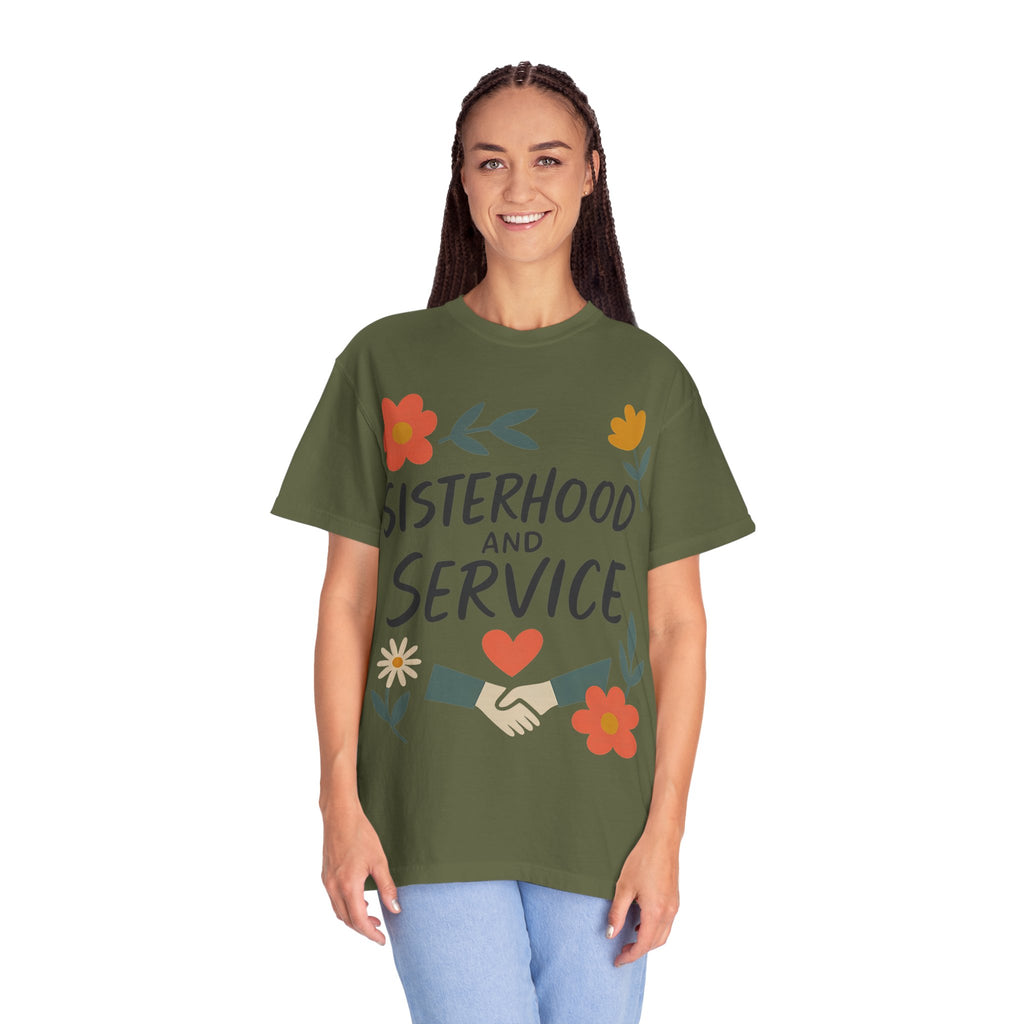 "Sisterhood and Service" Unisex Garment-Dyed T-shirt