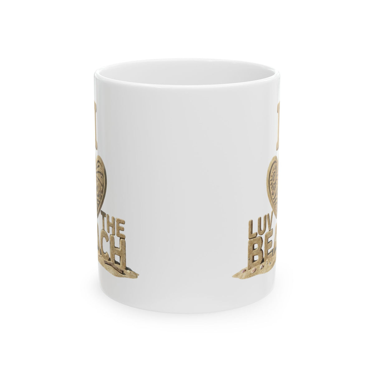 "I Luv The Beach" White Ceramic Mug