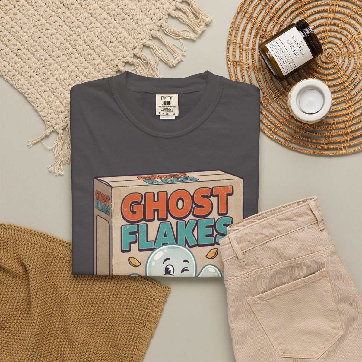"Ghost Flakes" Unisex Garment-Dyed Tee