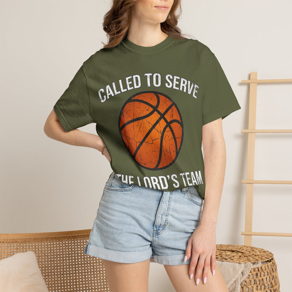 Called To Serve The Lord's Team Christian Basketball T-Shirt - Distressed Religious Sports Tee for Men and Women