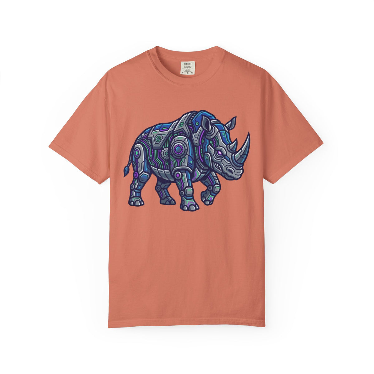 Color: Terracotta | Cyber Rhino Unisex Garment-Dyed Tee