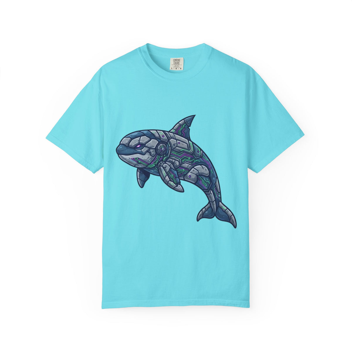 Color: Lagoon Blue | Killer Whale Unisex Garment-Dyed Tee