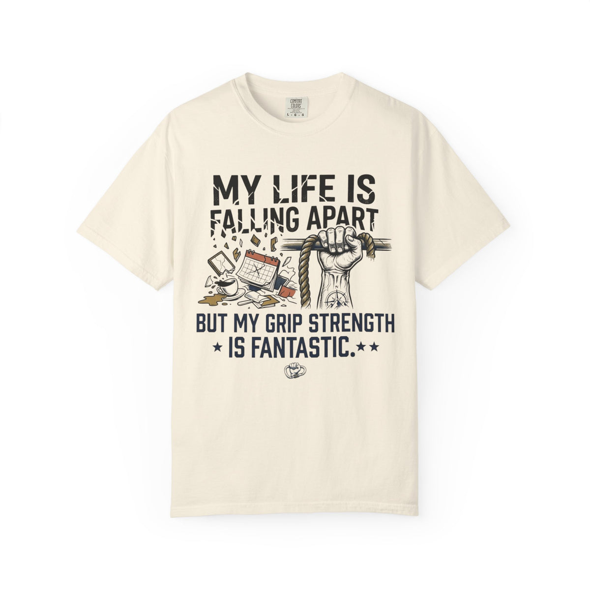 Color: Ivory | My Life is Falling Apart Unisex Garment-Dyed Tee