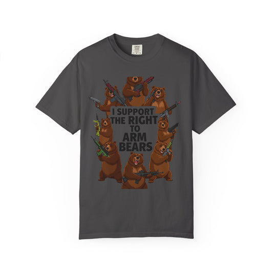 Color: Graphite | Arm Bears, Not People | Garment-Dyed Tee — AttitudeShirts