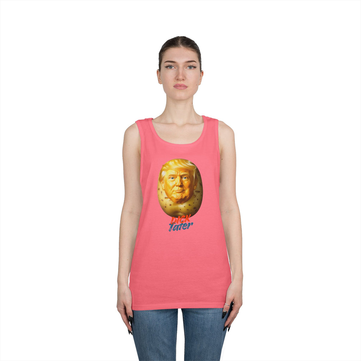 Color: Safety Pink | Dick Tater Tank Top