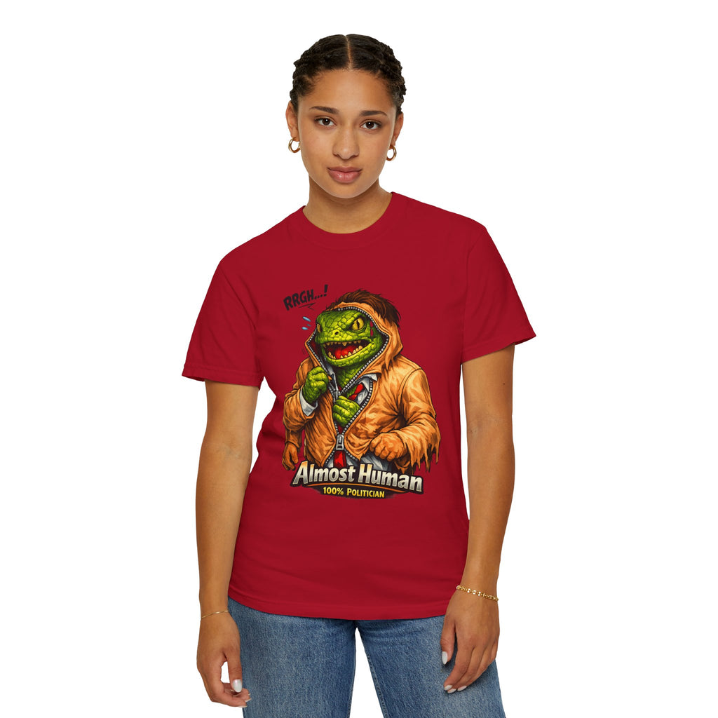 "Almost Human" Unisex Garment-Dyed T-shirt