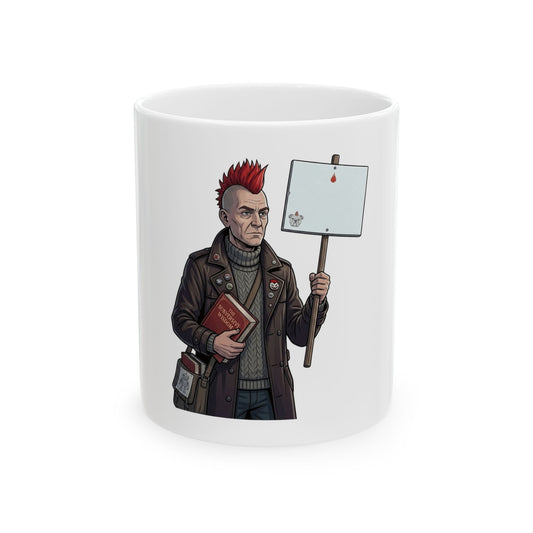 "Quiet" White Ceramic Mug