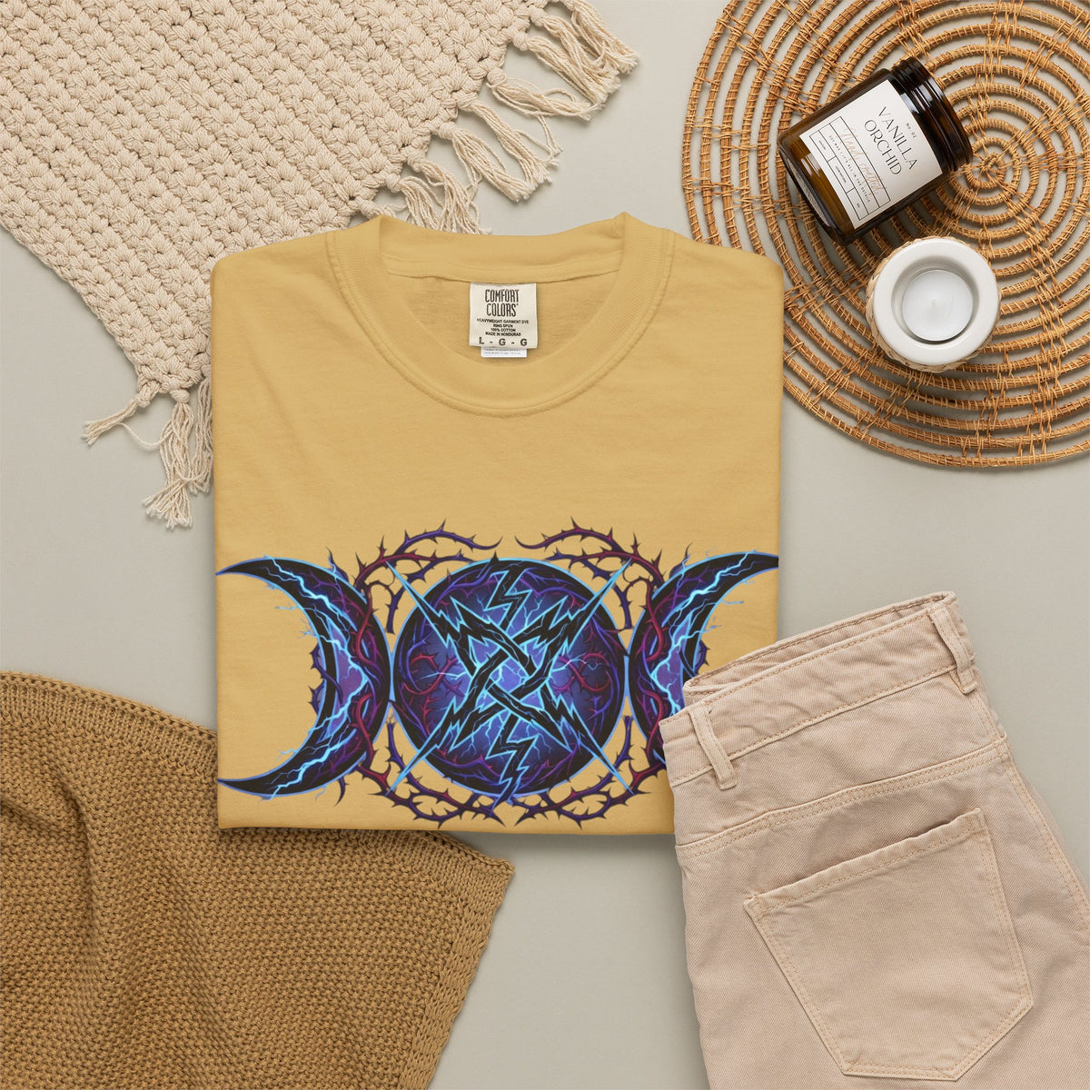 "Triple Goddess Tempest" Unisex Garment-Dyed Tee