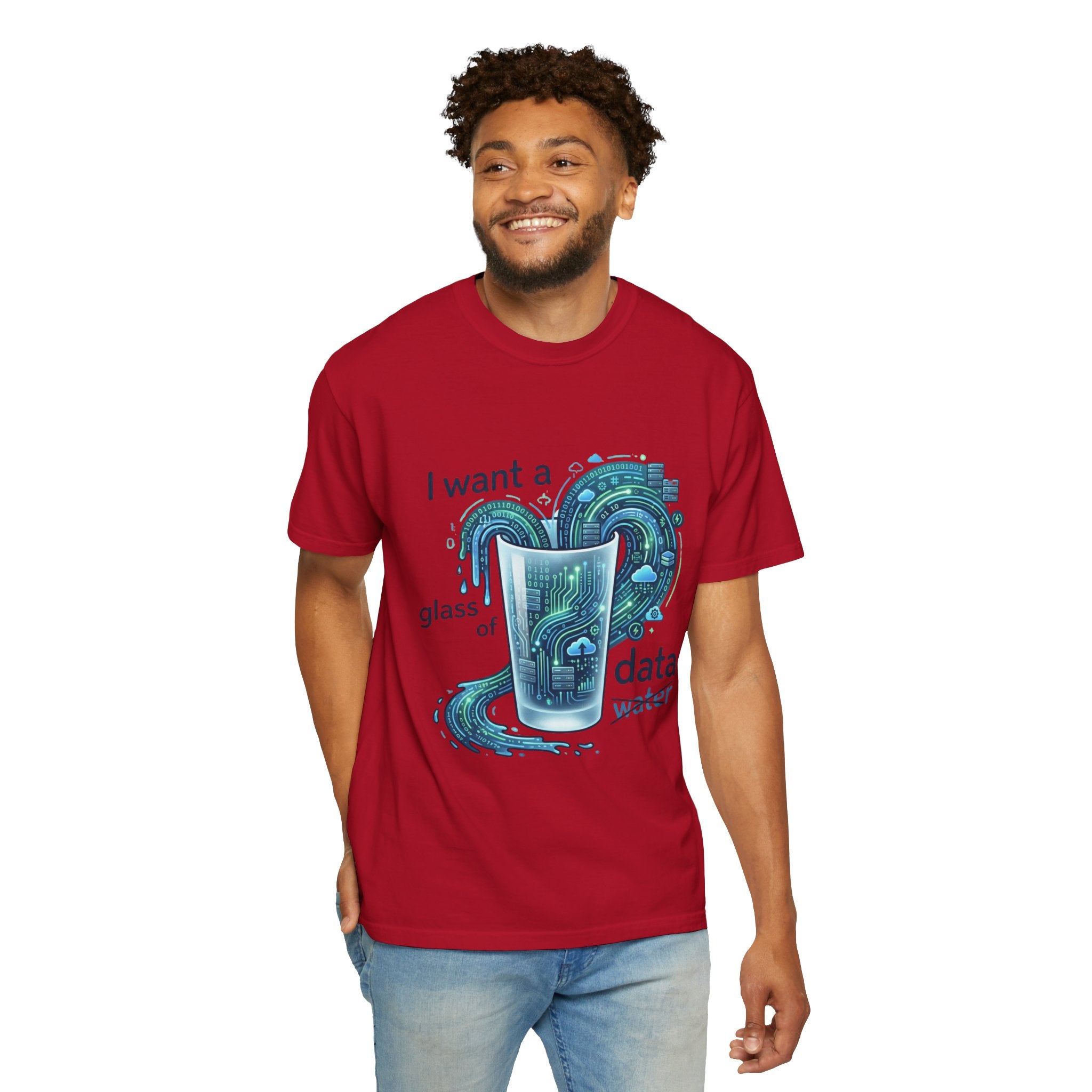 "Data Not Water" Unisex Garment-Dyed Tee