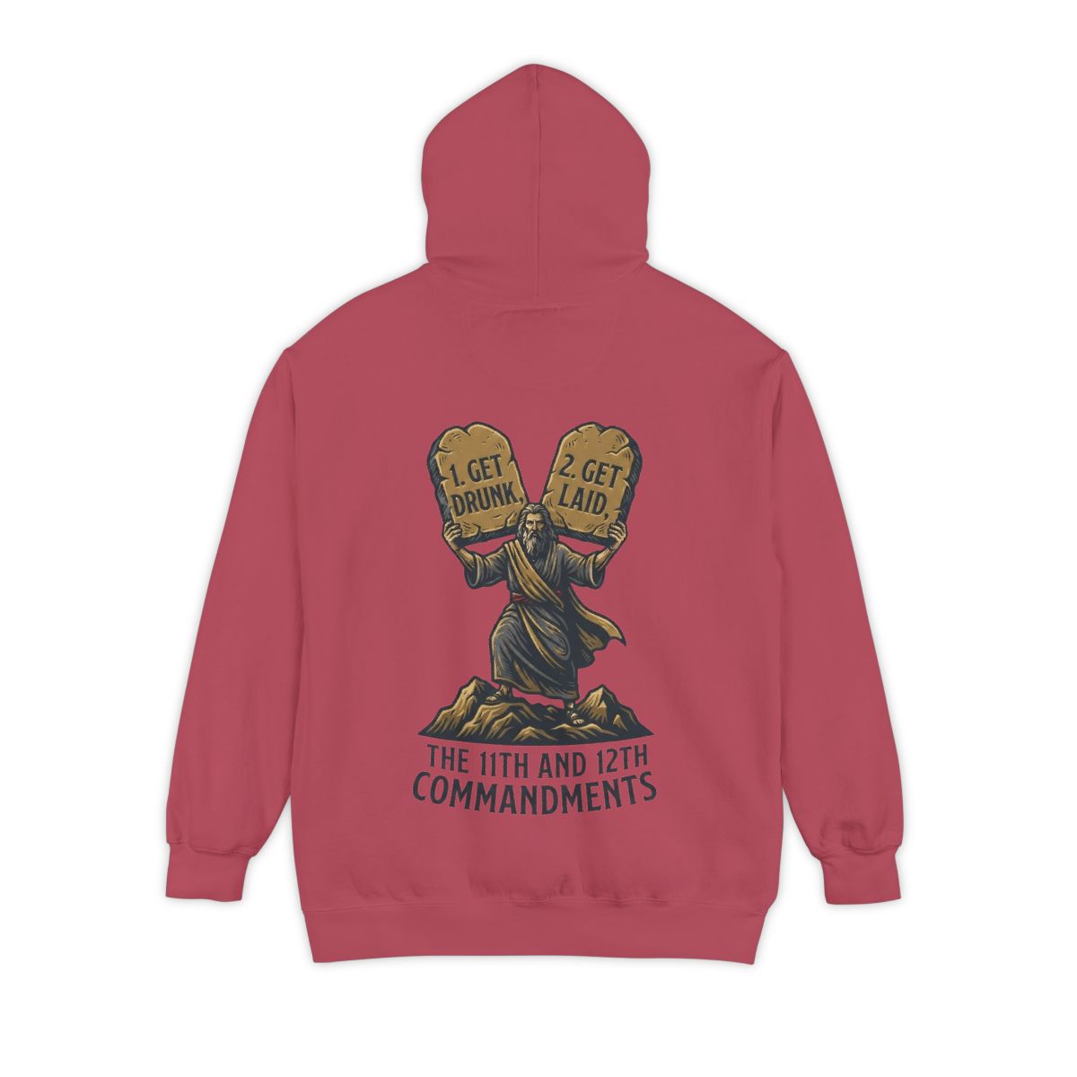Color: Crimson | 11th and 12th Commandment Garment-Dyed Hoodie