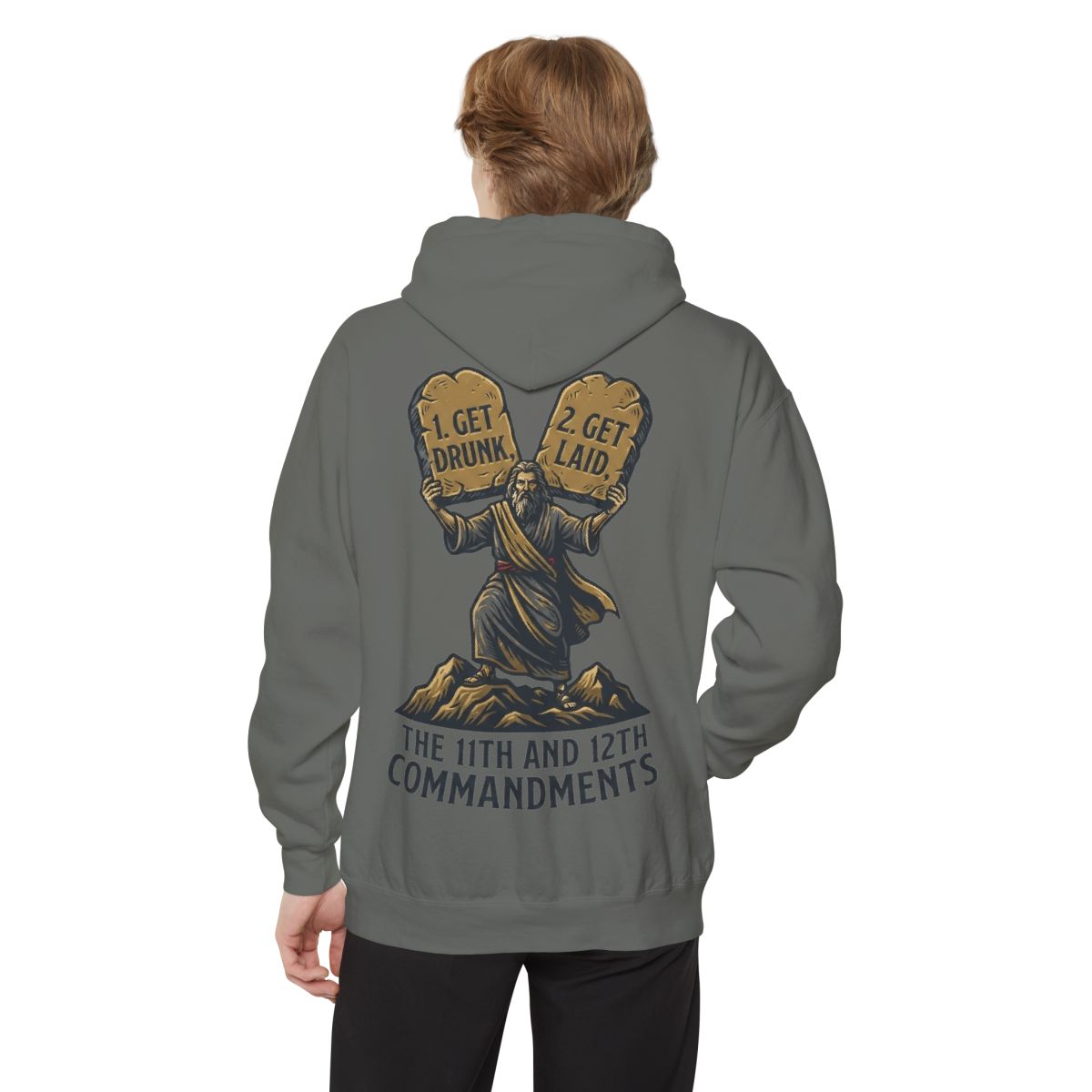 Color: Grey | 11th and 12th Commandment Garment-Dyed Hoodie