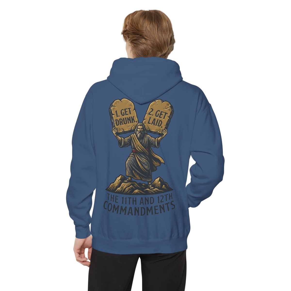 Color: True Navy | 11th and 12th Commandment Garment-Dyed Hoodie