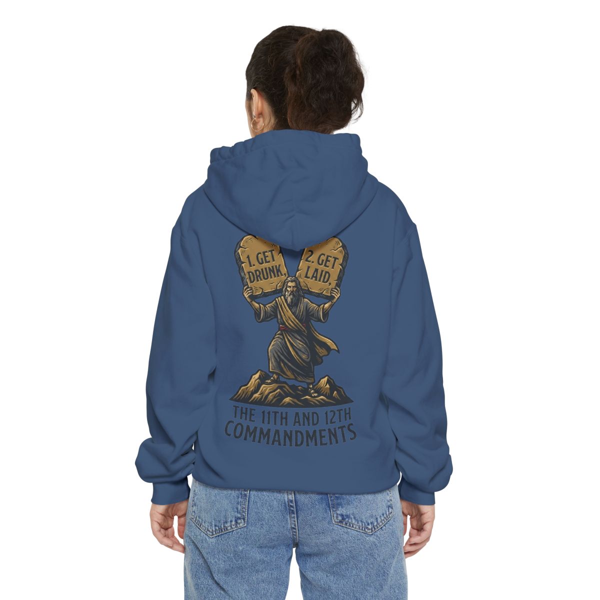 Color: True Navy | 11th and 12th Commandment Garment-Dyed Hoodie