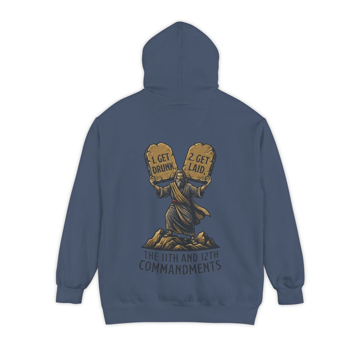 Color: Denim | 11th and 12th Commandment Garment-Dyed Hoodie