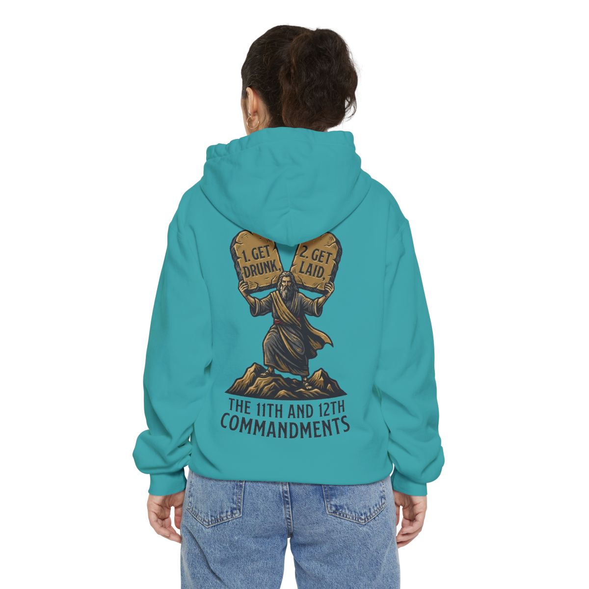 Color: Seafoam | 11th and 12th Commandment Garment-Dyed Hoodie