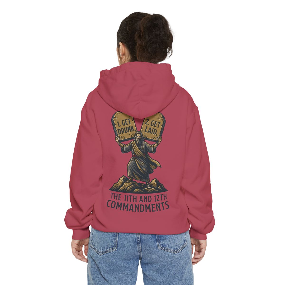 Color: Crimson | 11th and 12th Commandment Garment-Dyed Hoodie
