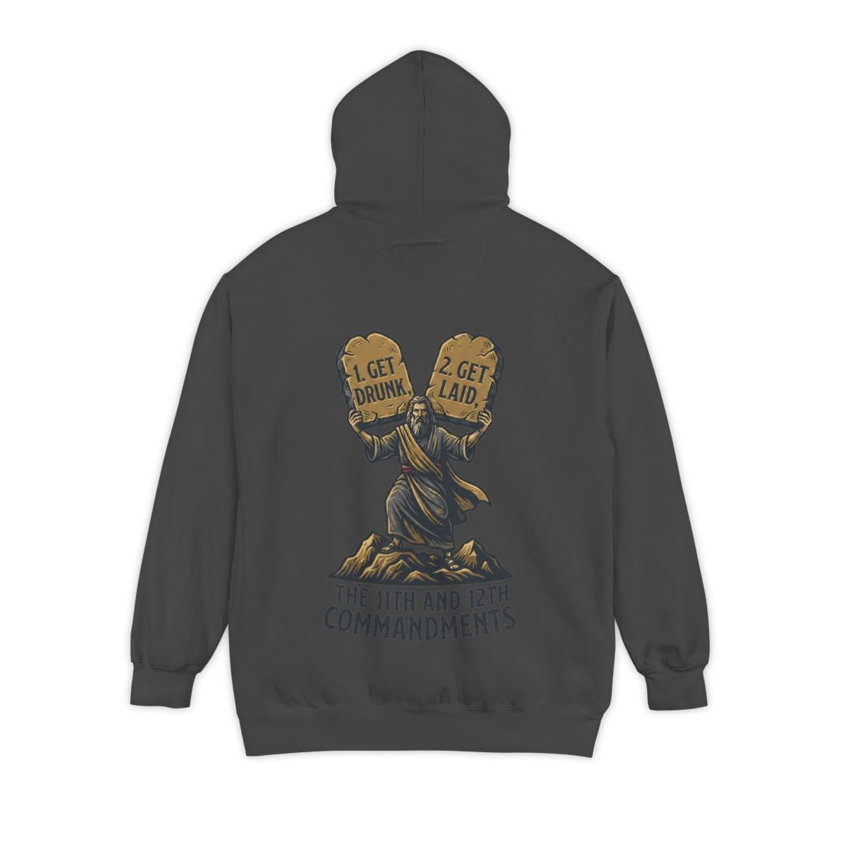 Color: Pepper | 11th and 12th Commandment Garment-Dyed Hoodie