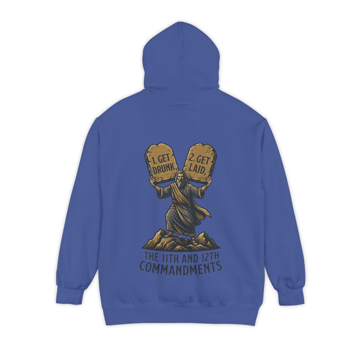 Color: Flo Blue | 11th and 12th Commandment Garment-Dyed Hoodie