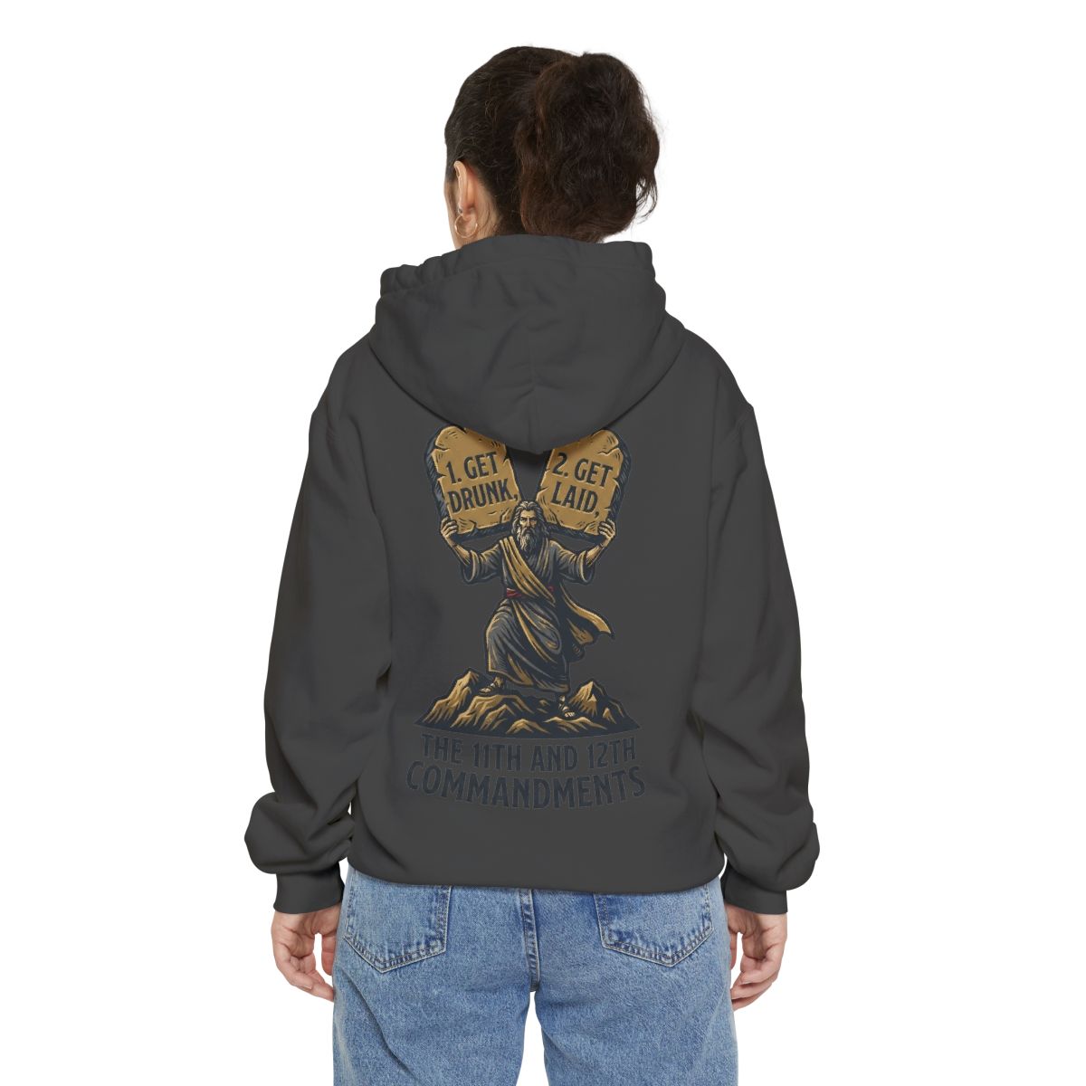 Color: Pepper | 11th and 12th Commandment Garment-Dyed Hoodie