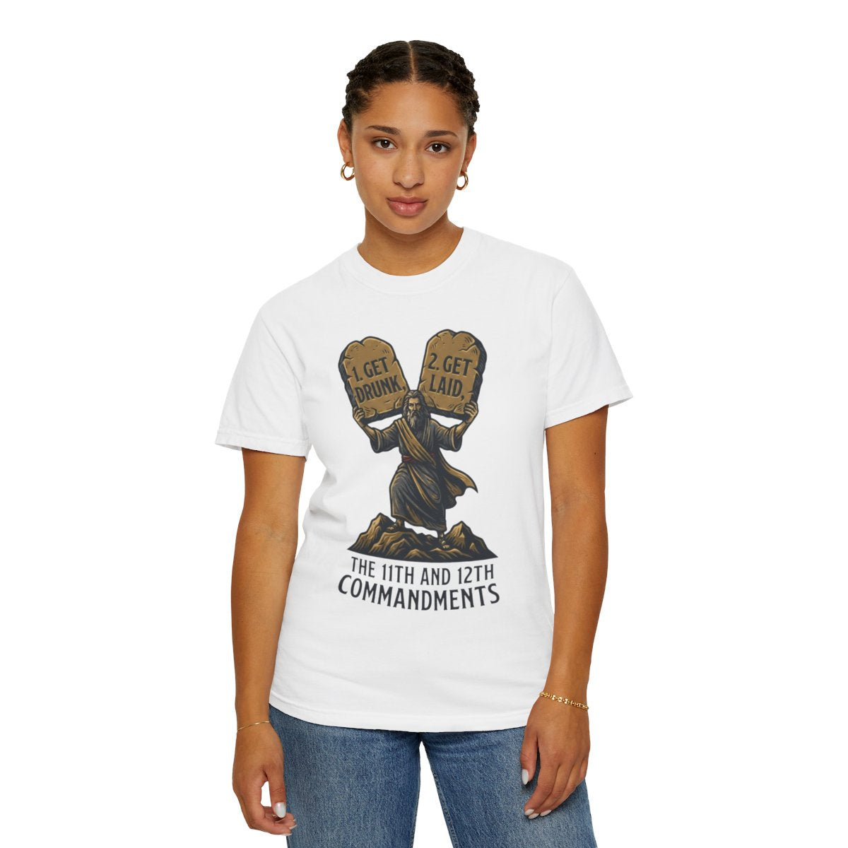 Color: White | 11th and 12th Commandment Unisex Garment-Dyed Tee