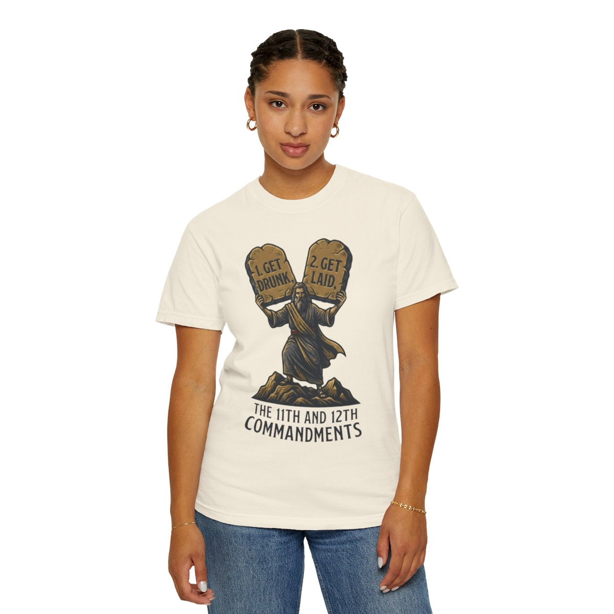 Color: Ivory | 11th and 12th Commandment Unisex Garment-Dyed Tee