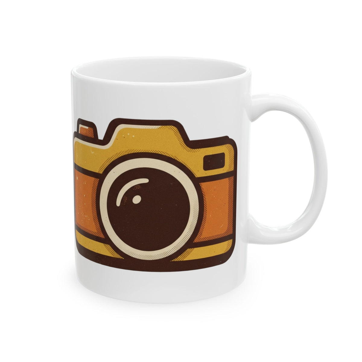 "Eyes Closed As Usual" White Ceramic Mug — Graphic