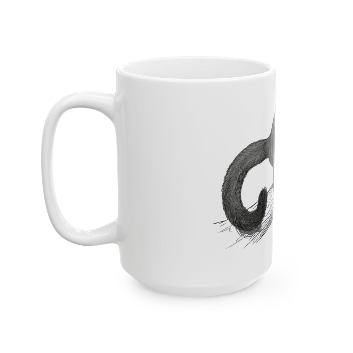 "Pencil Sketch Art Sugar Glider" White Ceramic Mug