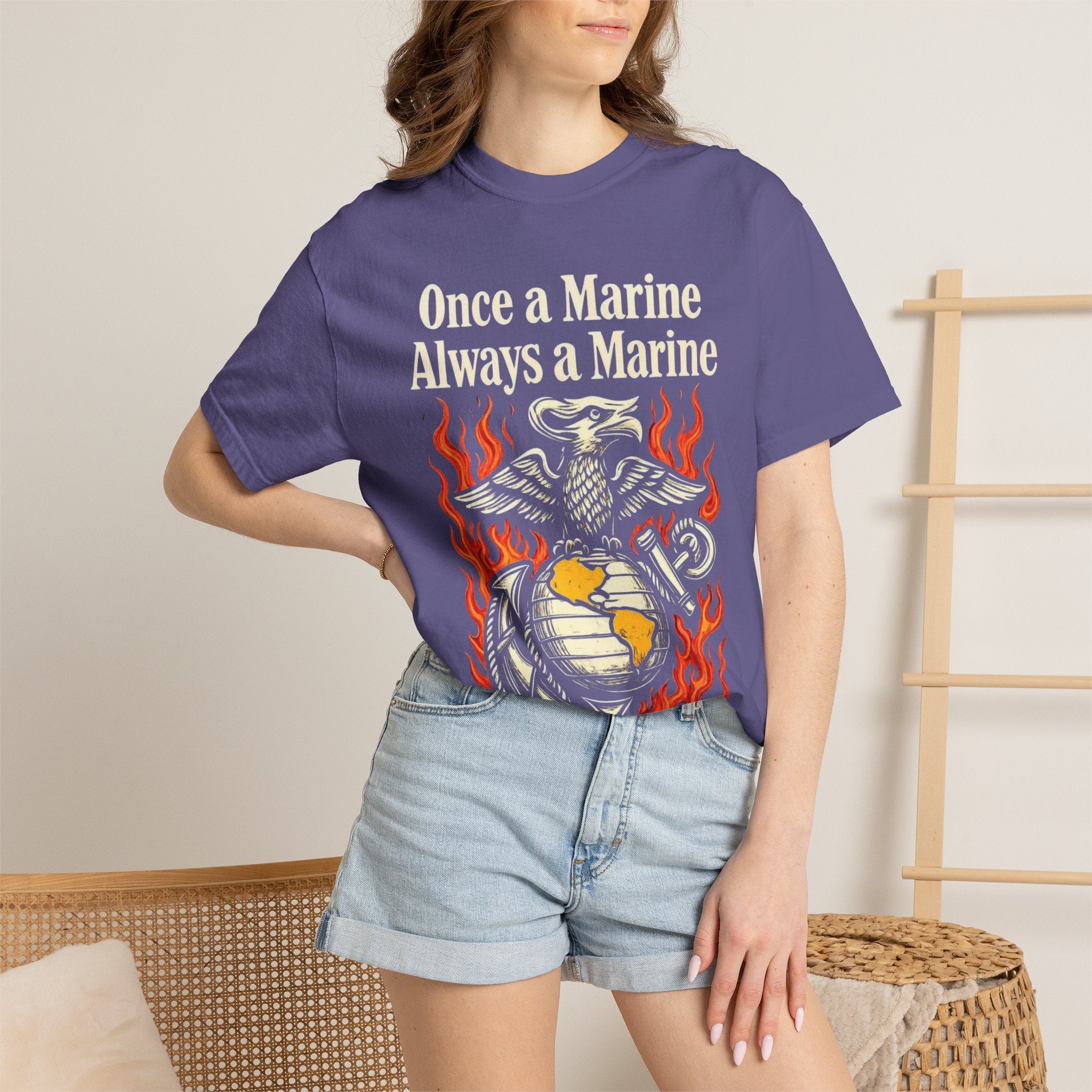 "Once a Marine, Always a Marine" Unisex Garment-Dyed T-shirt