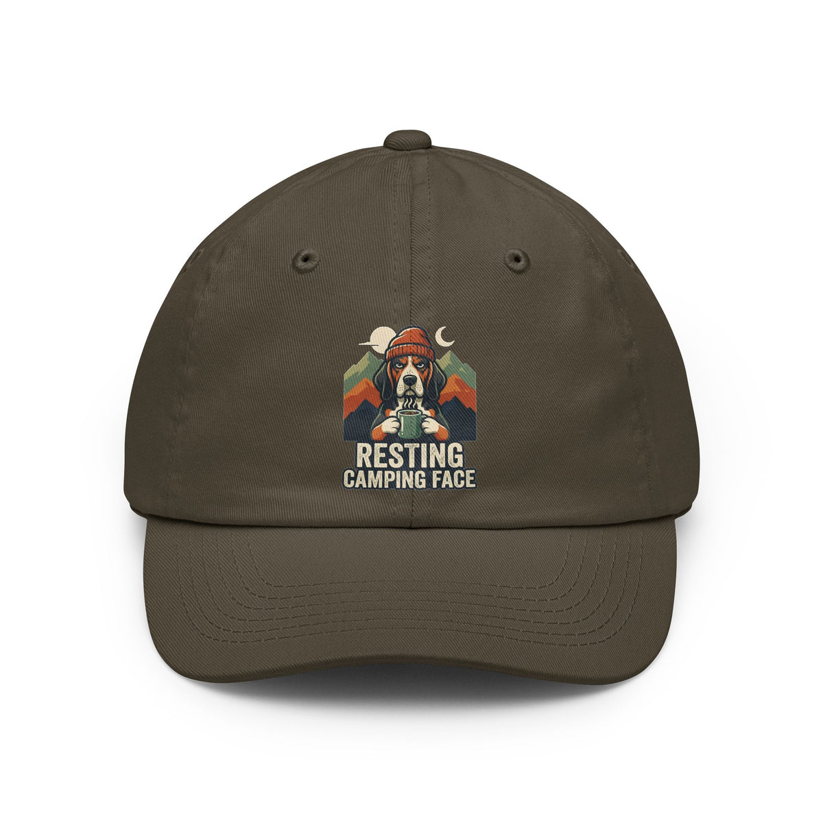 Color: Olive | Resting Camping Face Dad Hat