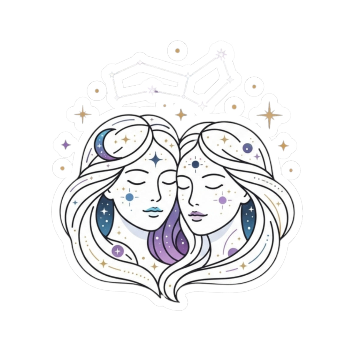 "Gemini The Celestial Twins" Sticker
