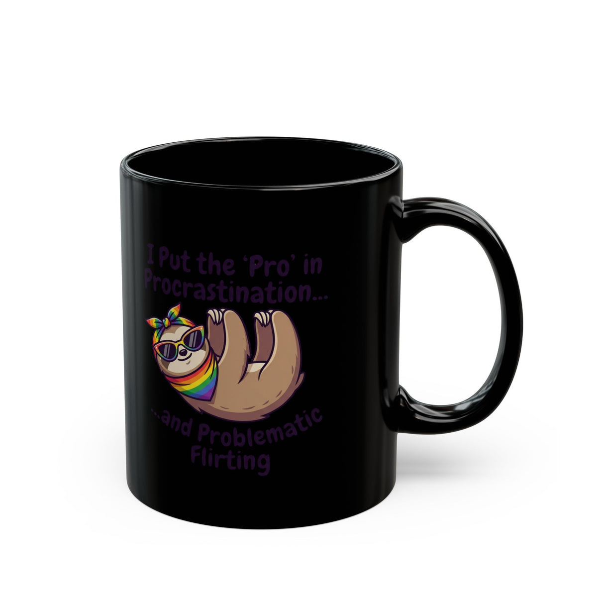 "Pro in Problematic Flirting" Black Ceramic Mug