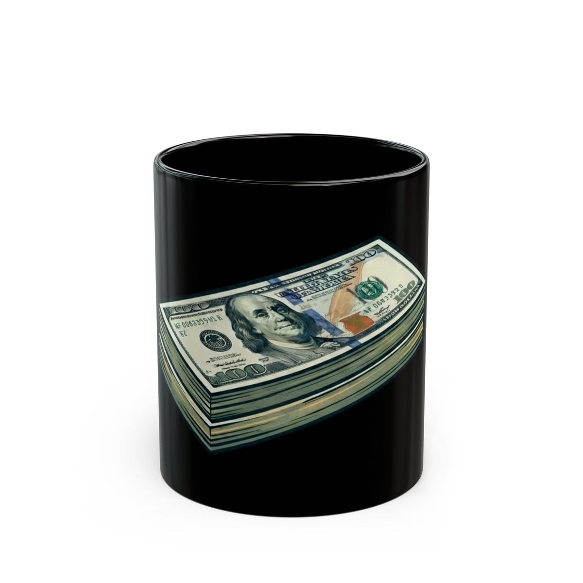 "100 Bucks" Black Ceramic Mug — Graphic