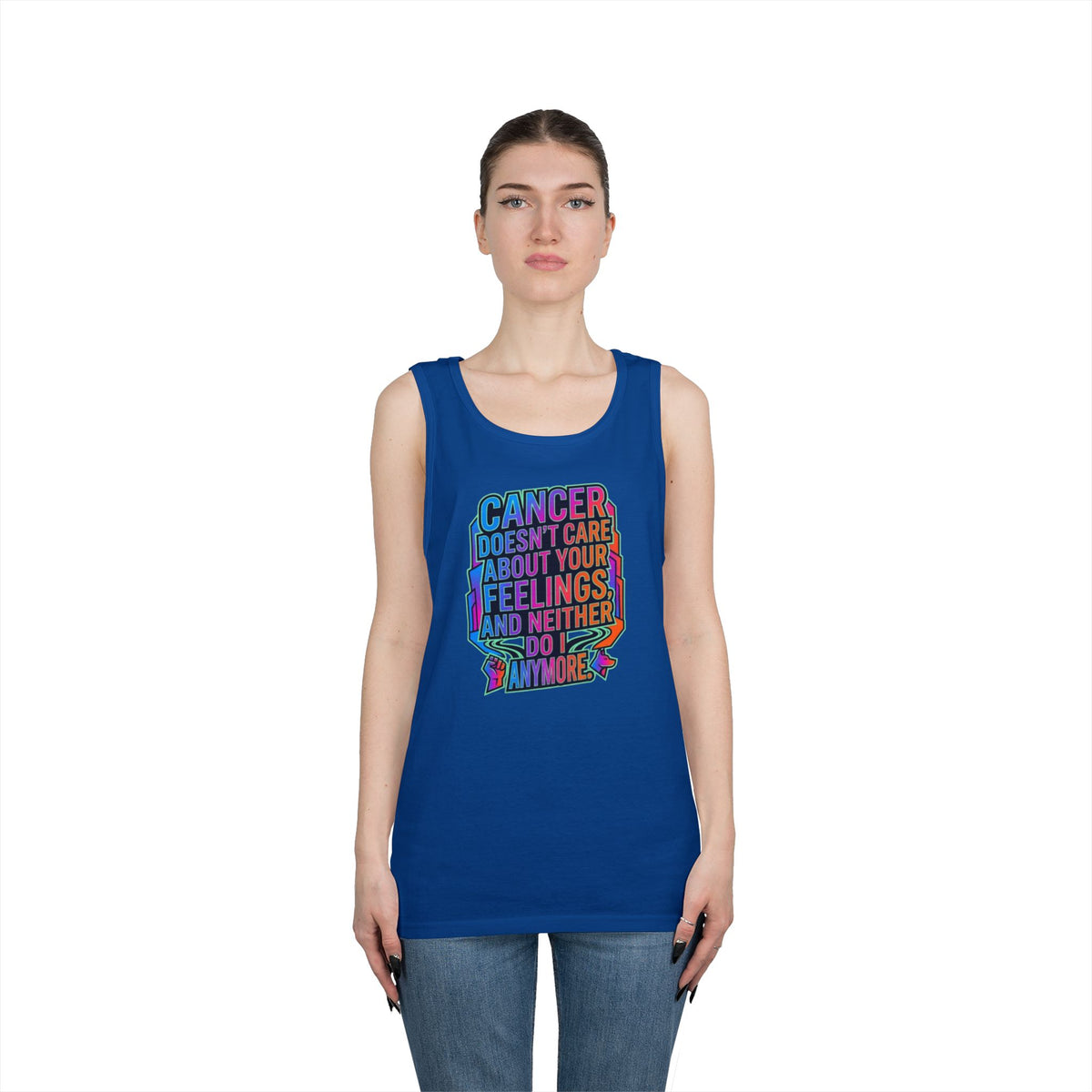 Color: Royal | Cancer Doesn't Care About Your Feelings Tank Top