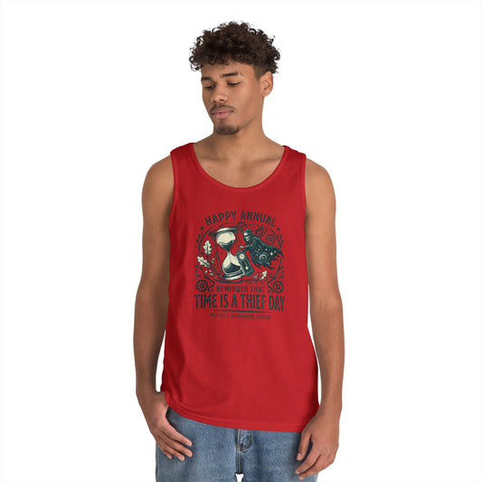 Color: Red | Time Is A Thief Day Tank Top
