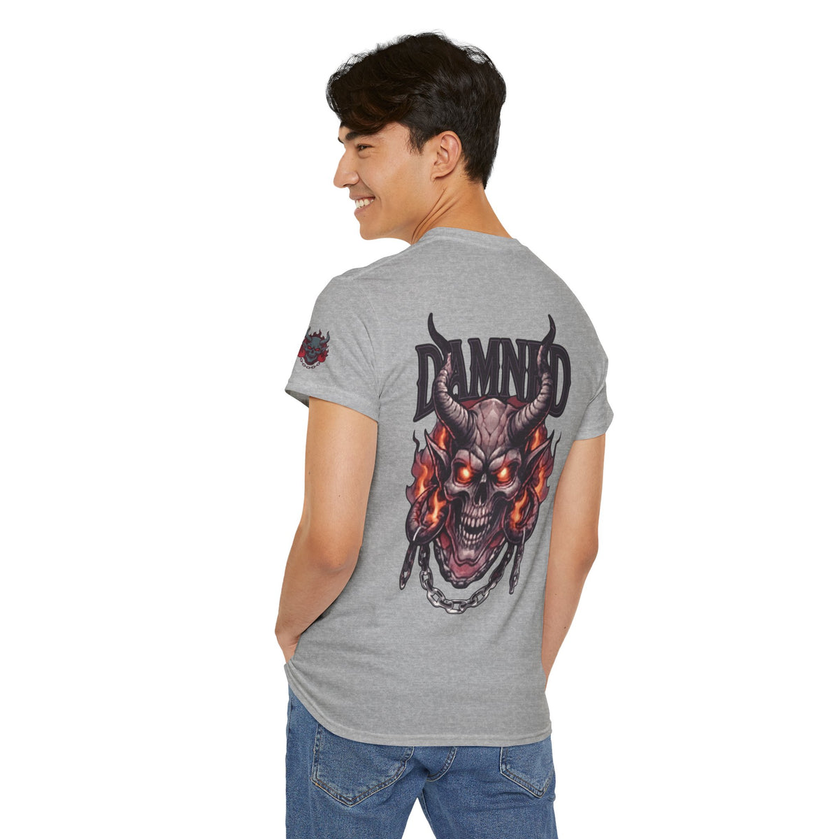 Color: Sport Grey | Damned Premium Graphic Tee