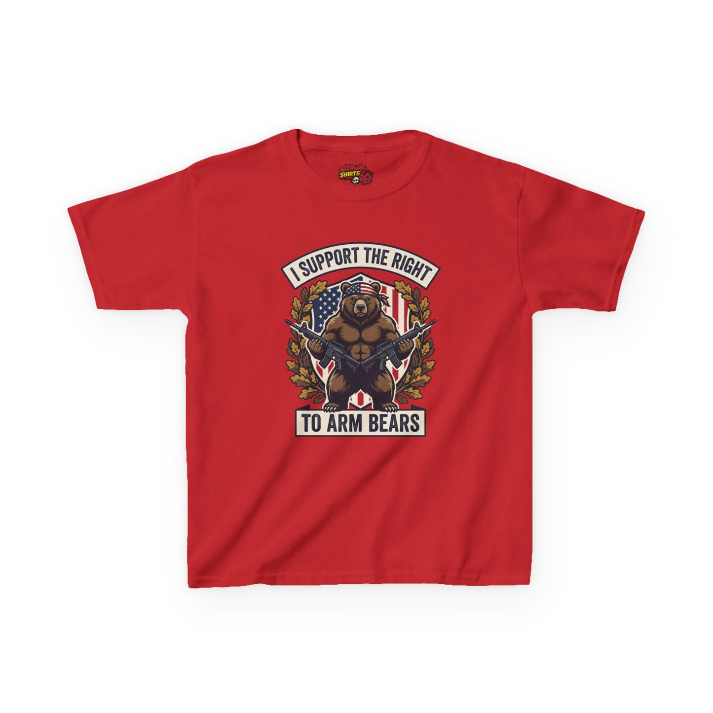 Kids T‑Shirt — "I Support The Right To Arm Bears" Patriotic Bear Graphic Tee